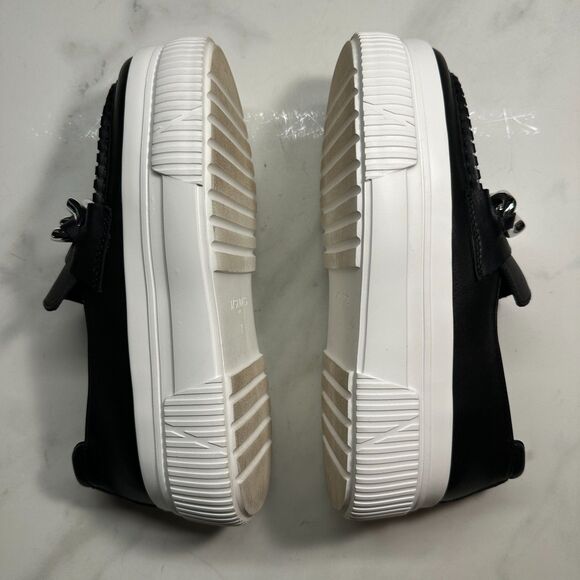 J/Slides Women's Willa Black Leather Platform Modern Slip On Loafer Size 7 - Picture 8 of 13